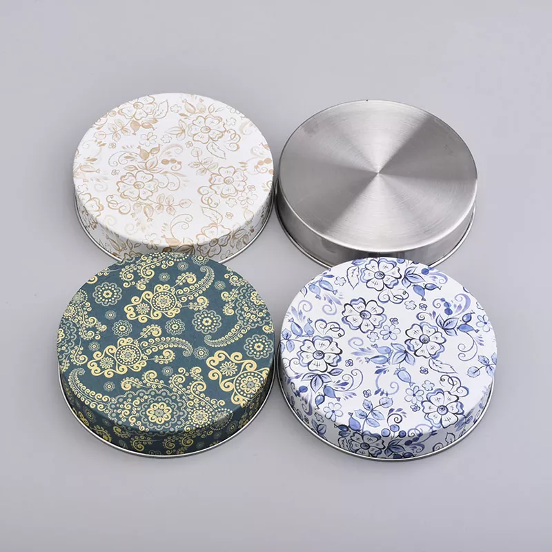 Személyre szabott nyomtatott ón gyertya edény fedél Személyre szabott nyomtatott ón gyertya edény fedél