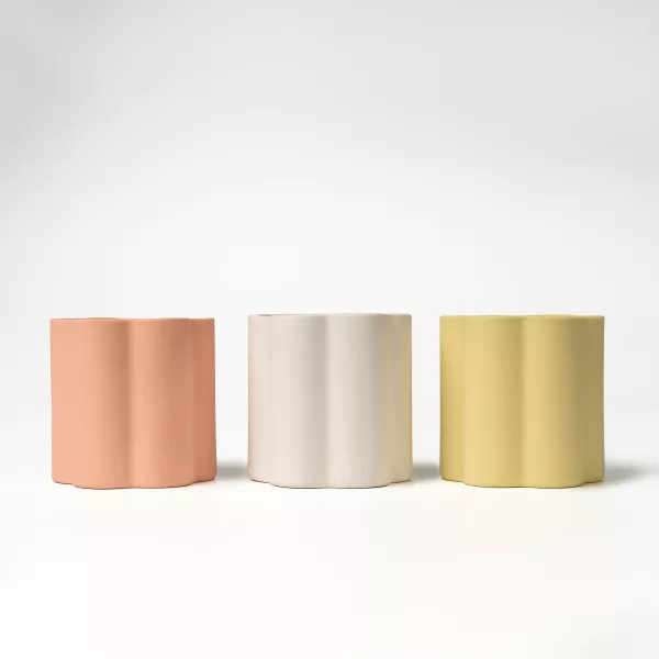 Művészi virágos szélű kerámia gyertyatartó