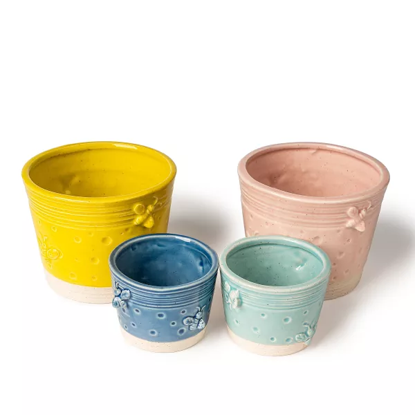 Méhviasz kerámia gyertyatartó