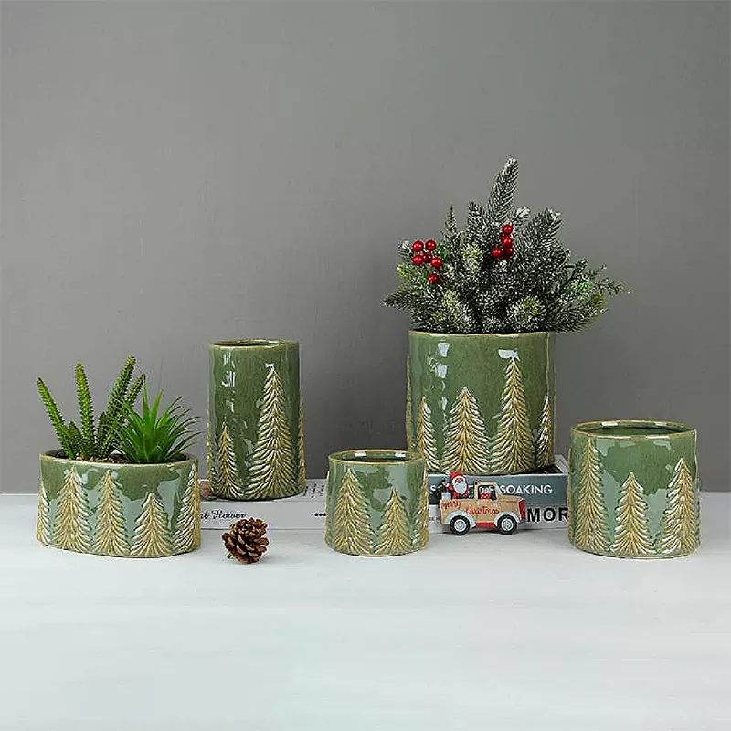 Dombornyomott karácsonyi fenyőváza