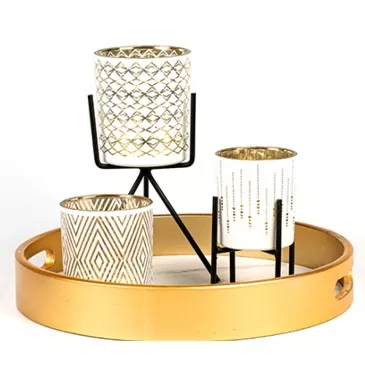 Luxusmintás üveggyertyatartó