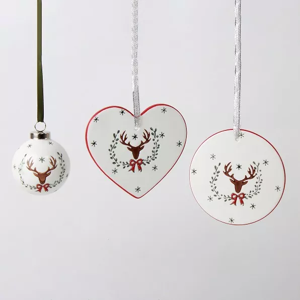 Egyedi kézzel készített kerámia karácsonyfadísz